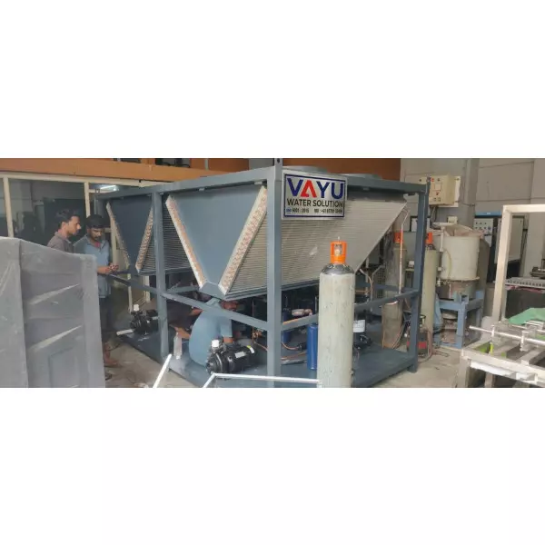 Industrial Cooling System Unit Installed At An Industrial Facility