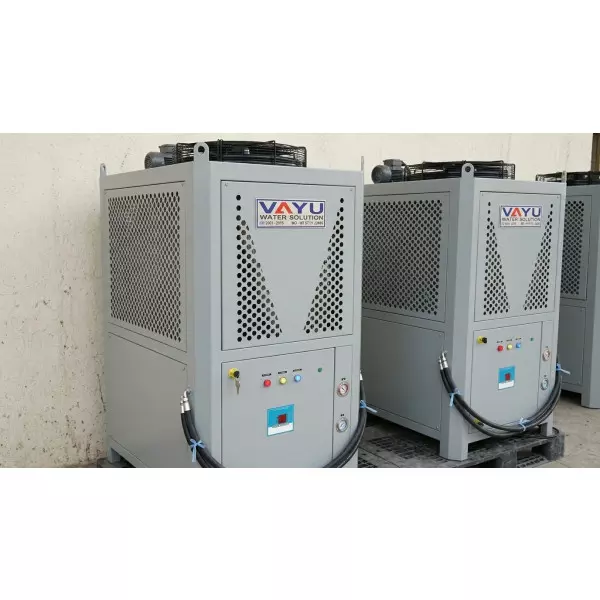 Industrial Refrigeration Chiller Unit Installed At Factory Site