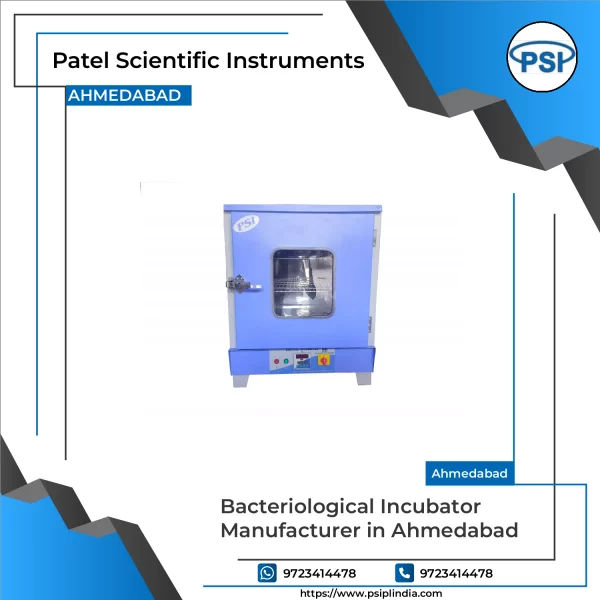 Bacteriological Incubator Showing Temperature Control Panel And Shelves With Petri Dishes Inside