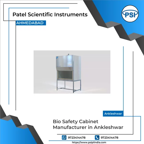 Bio Safety Cabinet Showing Front View With Glass Panel And Ventilation System
