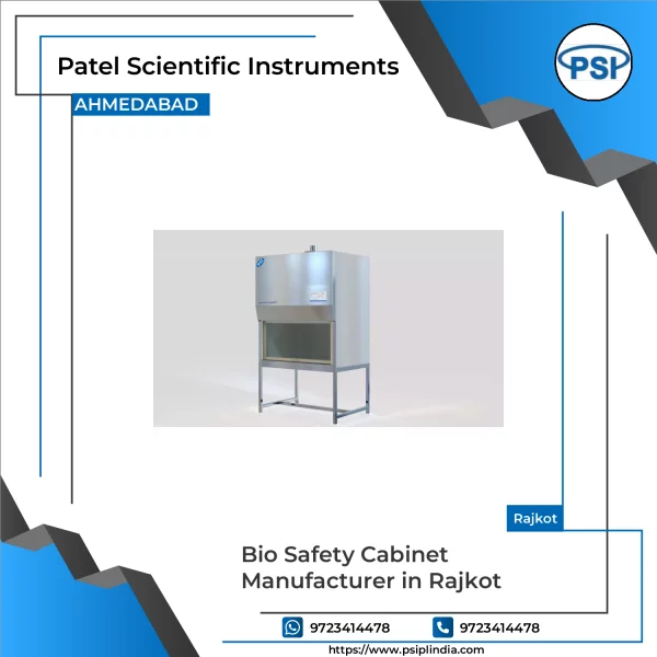 Bio Safety Cabinet Showing Front View With Glass Sash Open In Laboratory Setting