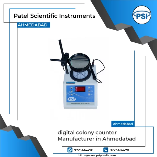 Digital Colony Counter Machine Used In Laboratories Showing Screen Display
