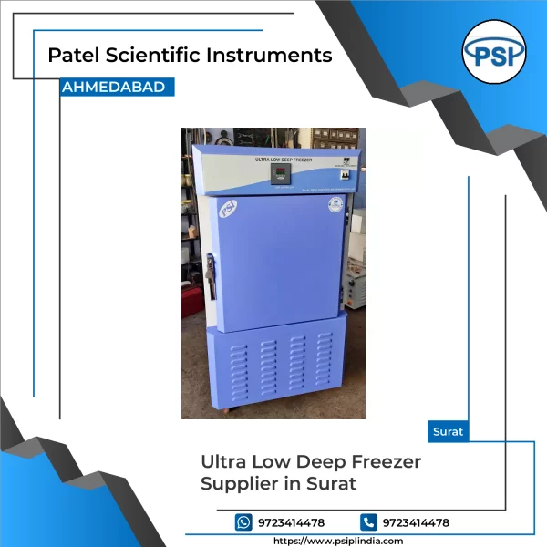 Ultra Low Deep Freezer With Digital Control Panel In Laboratory Setting