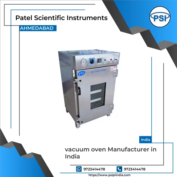 Vacuum Oven Unit Showing Stainless Steel Chamber And Digital Control Panel