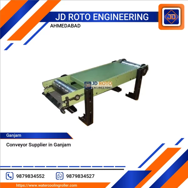 Industrial Conveyor System Showing Rollers And Belt Components