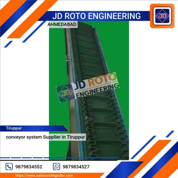 Industrial Conveyor System With Rollers Transporting Goods