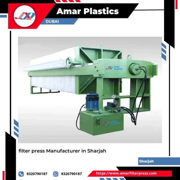 Filter Press System Installed In An Industrial Setting Showing Filter Plates Arranged