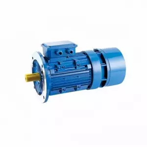 AC Brake Motor Installed In Industrial Machine Showing Compact Design