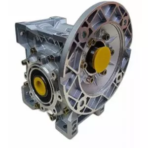 Aluminum Worm Gearbox Showing Housing And Shaft Assembly