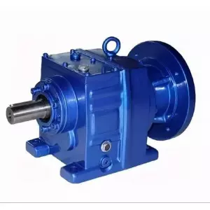Helical Gearbox Used In Industrial Machinery Showing Metal Gears Interlocked