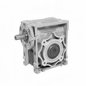 Close-up View Of A Worm Gear Motor Showing The Compact Design And Metal Housing