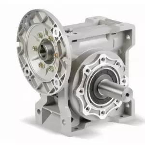 Close Up View Of Industrial Worm Reduction Gear Showing Teeth And Housing