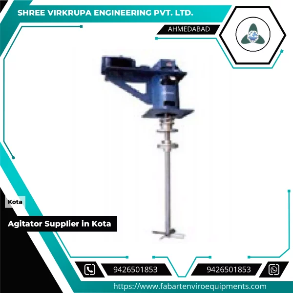 Industrial Agitator With Impeller Installed In Mixing Tank