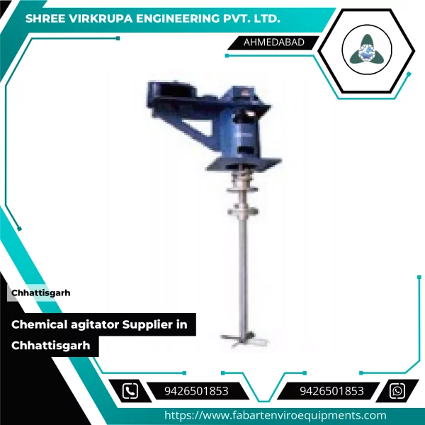 Chemical Agitator Installed In Industrial Plant For Mixing Chemicals