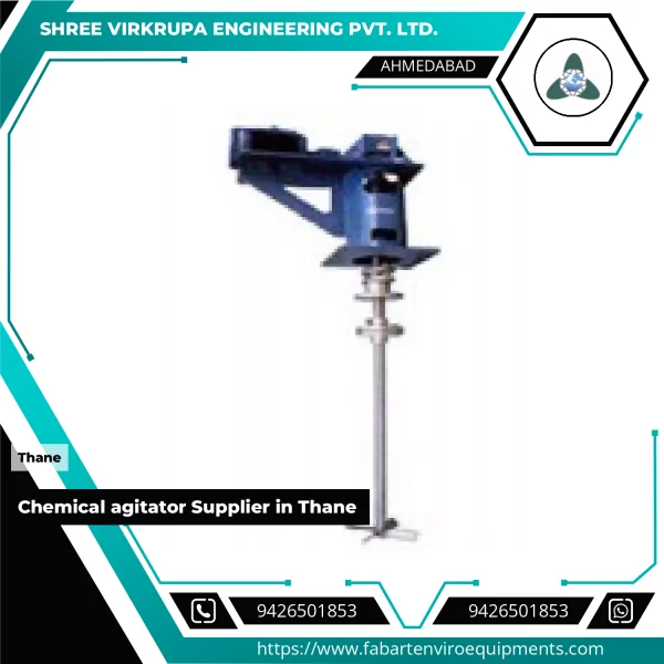 Chemical Agitator Equipment Installed In Industrial Tank Setup