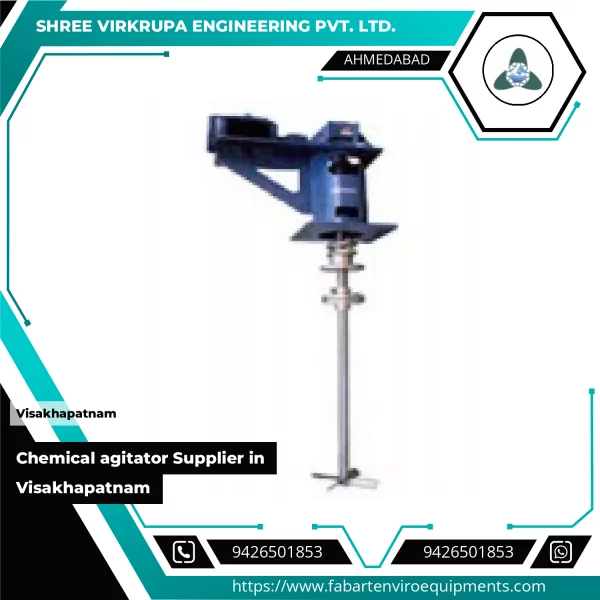 Chemical Agitator Installed In Industrial Tank Setup