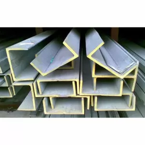 Stack Of Mild Steel Channels Arranged In Warehouse