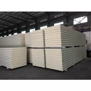 Cross Section View Of Polyurethane Foam Insulated Panel Used In Cold Storage Construction